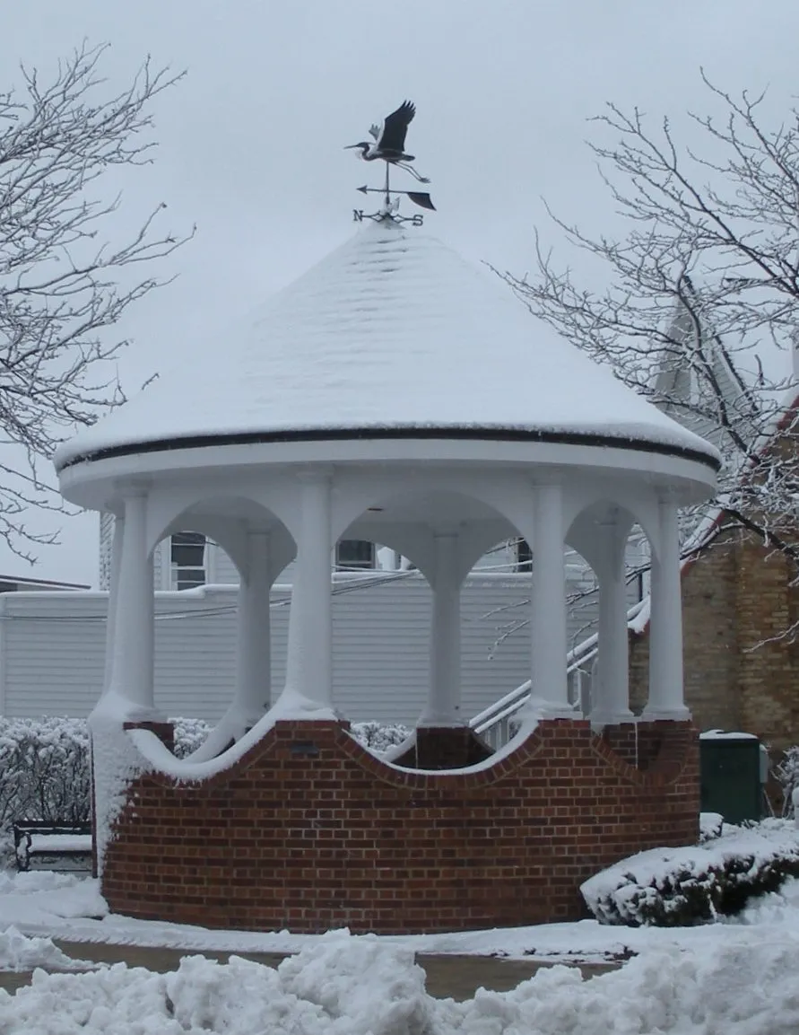 Barrington gazebo at Main and Hough Streets, photographed in March 2009.